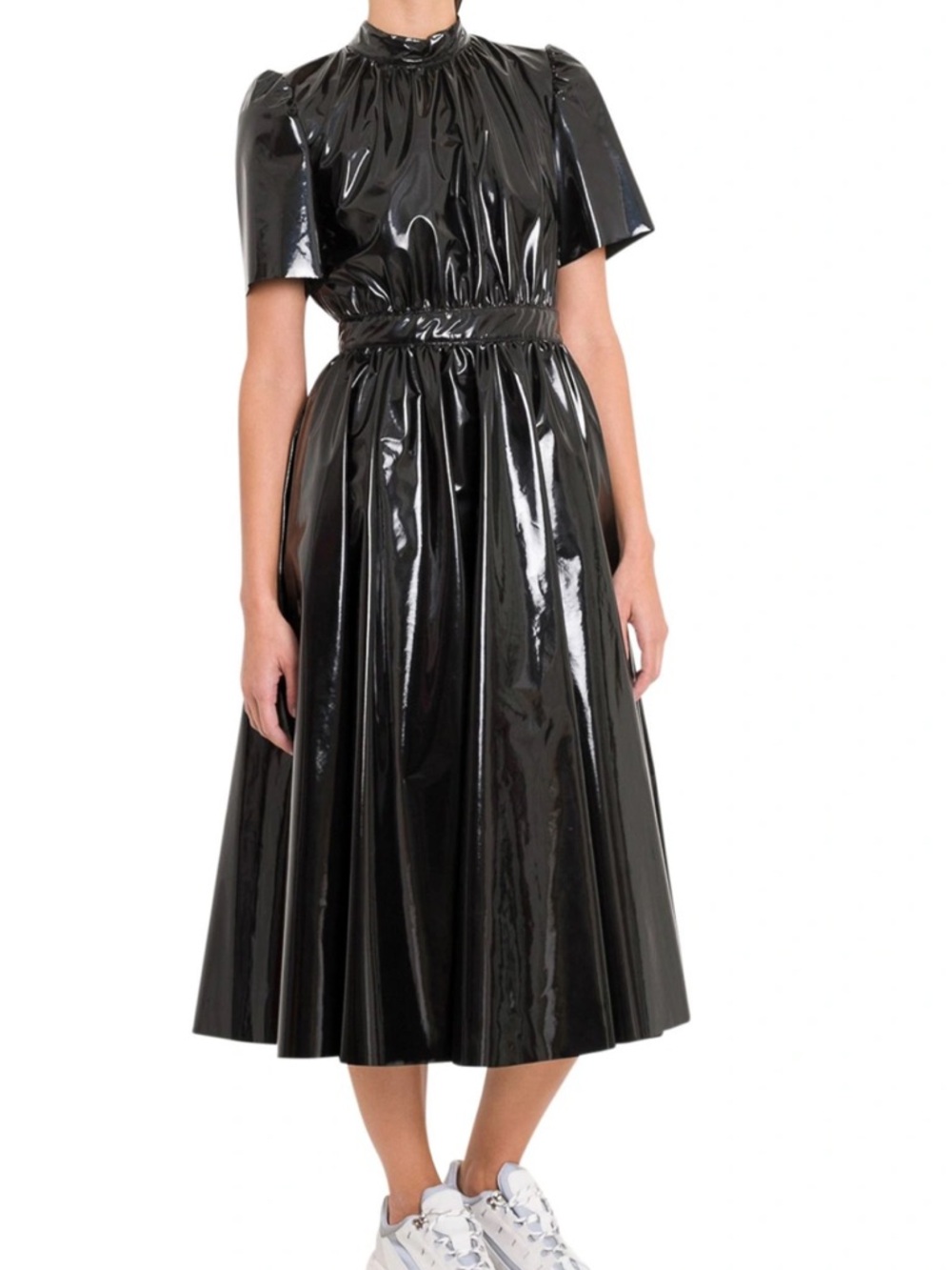MSGM Black Vinyl Dress Size 42